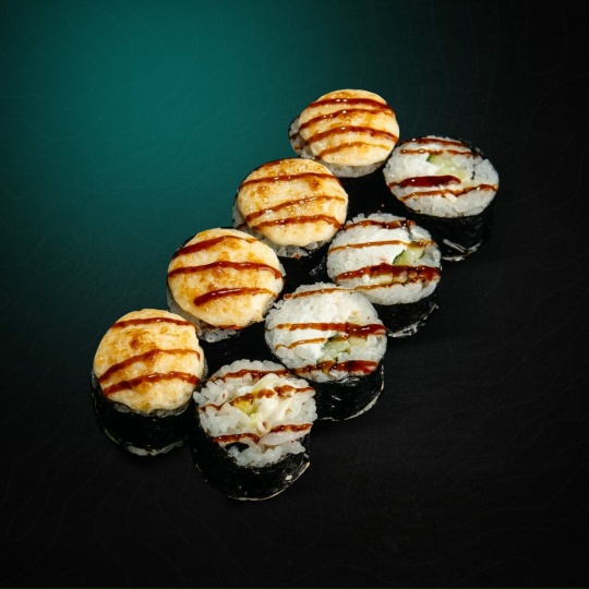 Запеченный ролл с крабом