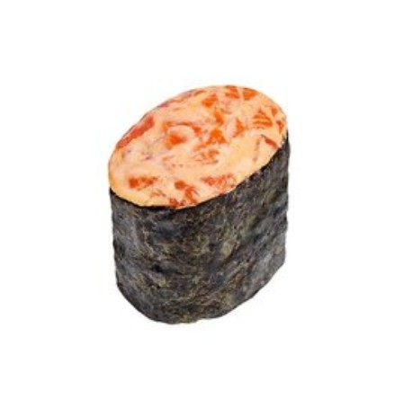 Нигири с лососем и ореховым соусом