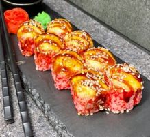 Запеченный с угрем в икре 