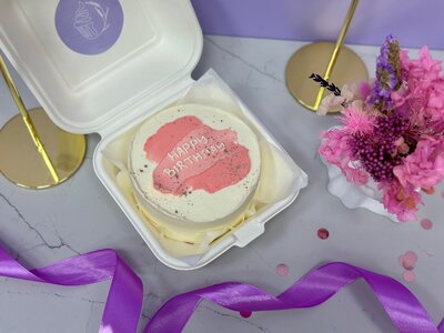 Бенто-торт с розовыми мазками Мини