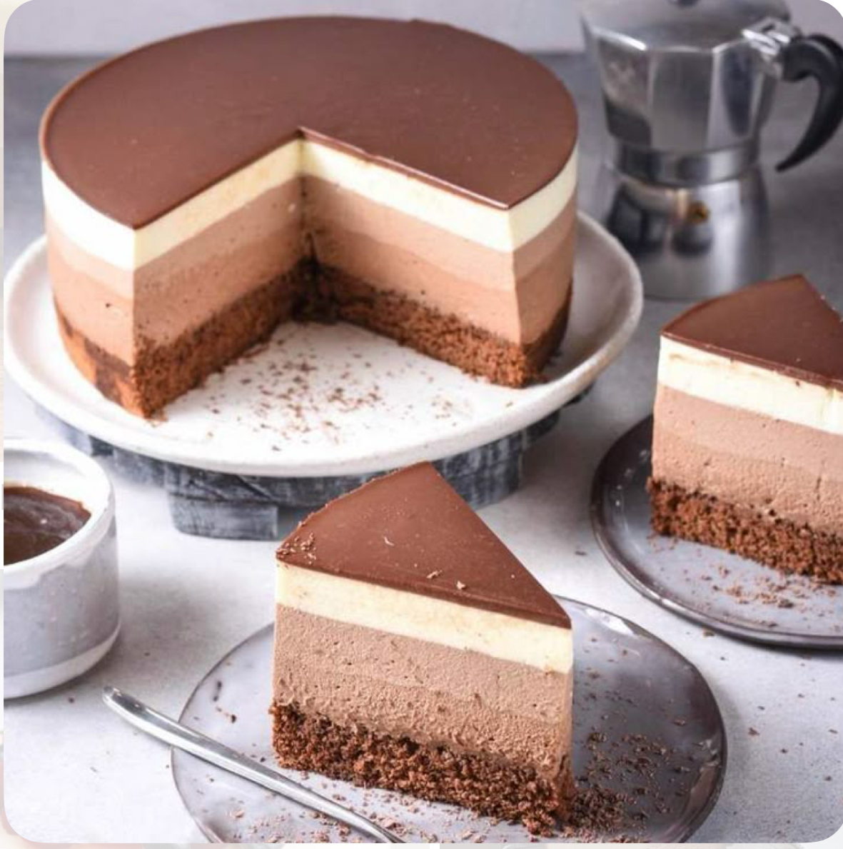 Чизкейк три шоколада 