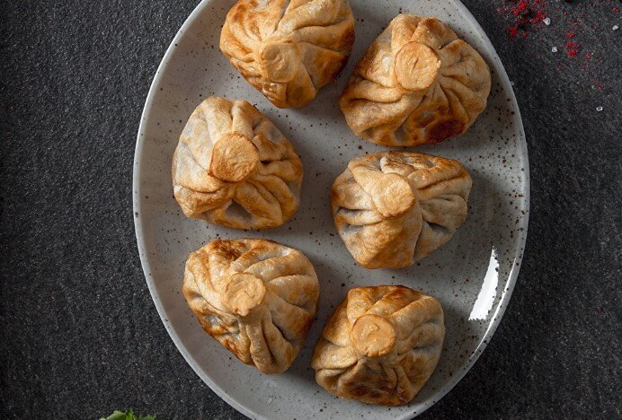 Хинкали жареные (с грибами)