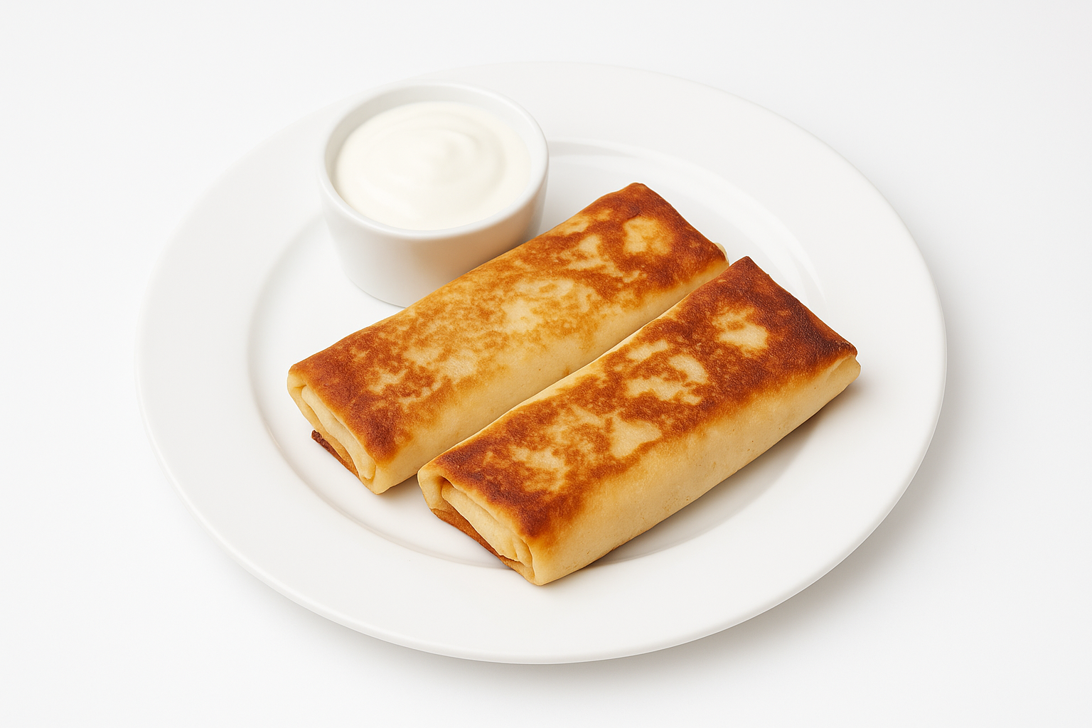 Блины с мясом и сметаной