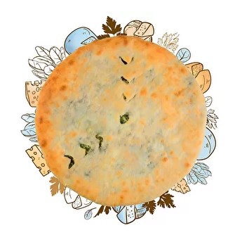 Пирог с сыром, шпинатом и кинзой
