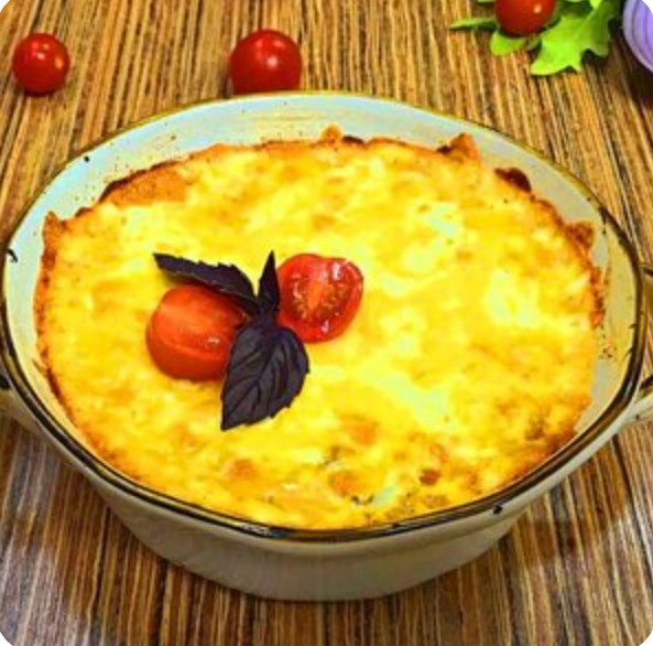 Картофель, помидоры и ветчина