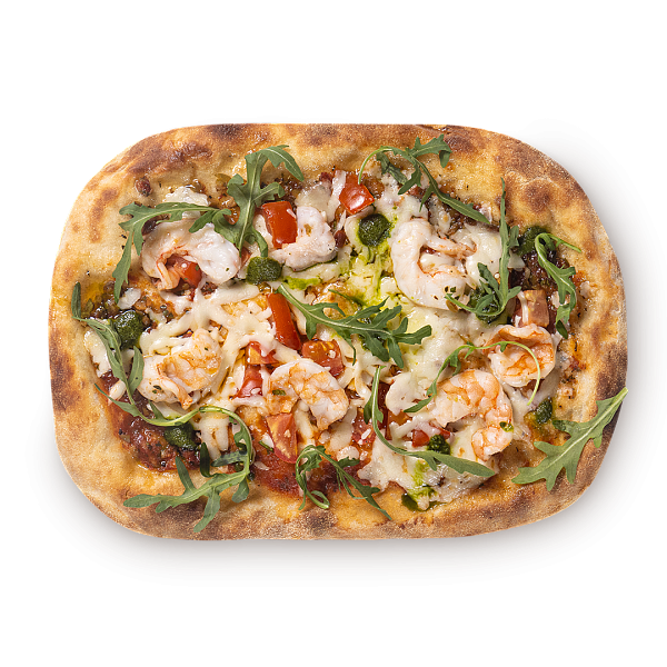 Римская пицца с креветками