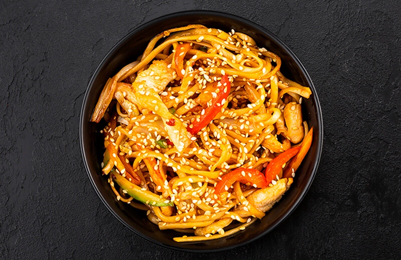 Удон с лососем