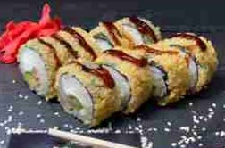 Горячий роллс угрём унаги фрай