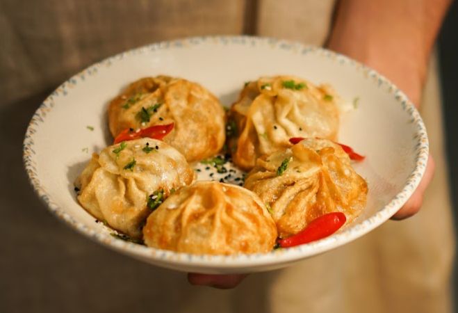 Жареные манты с говядиной