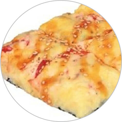 Запечённый ролл-пицца с морепродуктами
