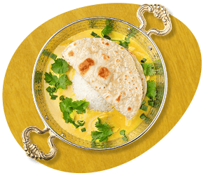 Цыпа карри с лепёшкой