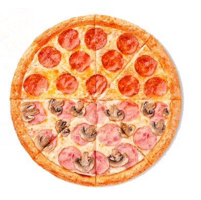 2 в 1: Ветчина и грибы + Пепперони