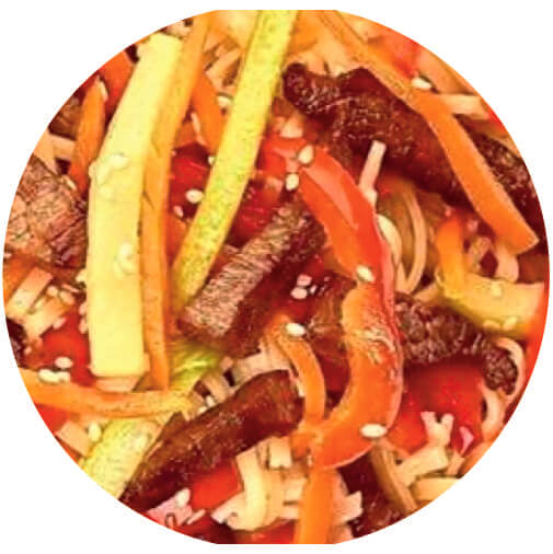Пшеничная лапша с говядиной