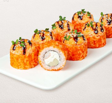 Шеф-ролл с лососем и креветкой