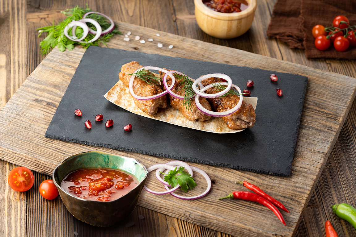 Люля-кебаб из мякоти телятины и свинины