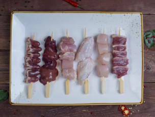 Шашлычок из куриных сердечек