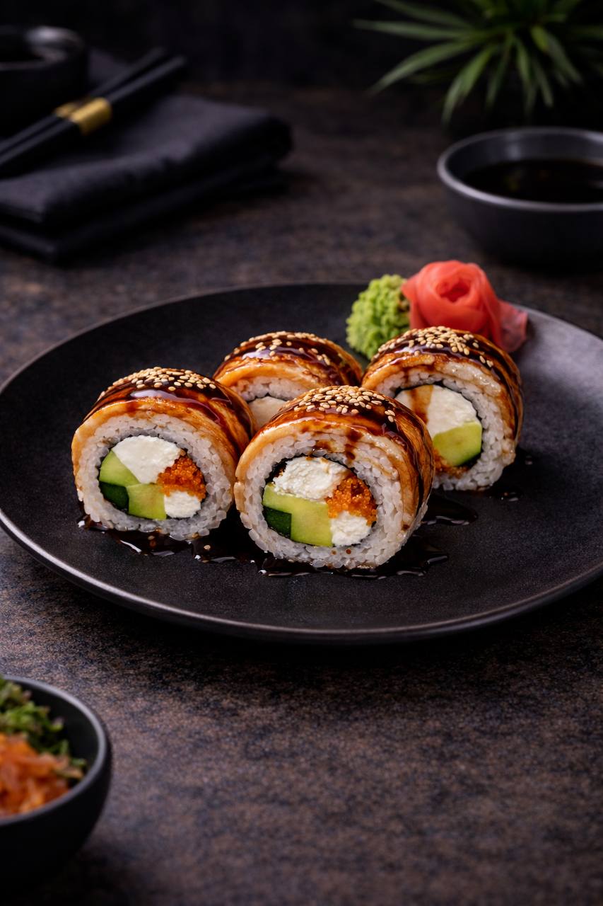 Сливочный ролл с угрем 4 кус.