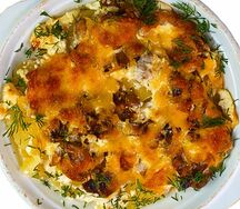 Смаженина со свининой и грибами