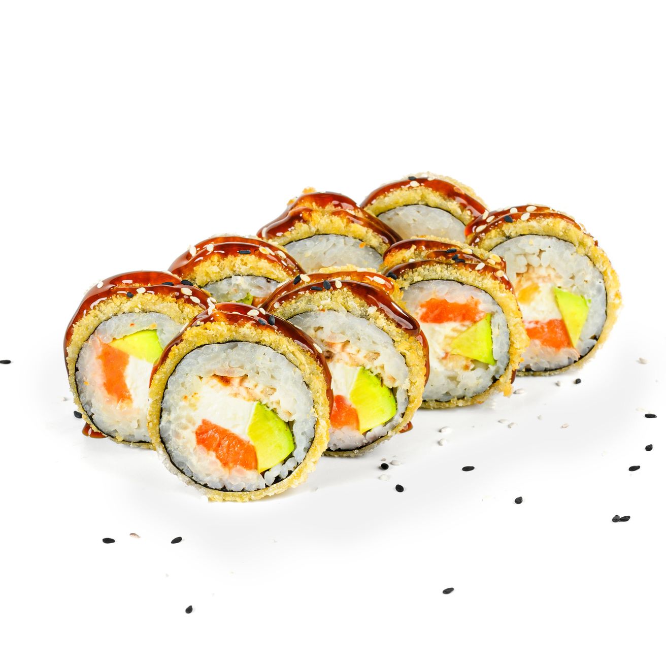 Жареный с угрем и лососем 8 шт