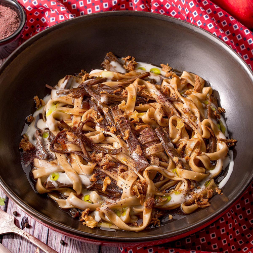 Домашняя паста с томлеными щечками