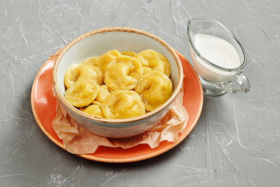 Пельмени из лосося с маслом