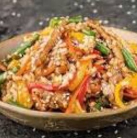 Рис вок с креветками