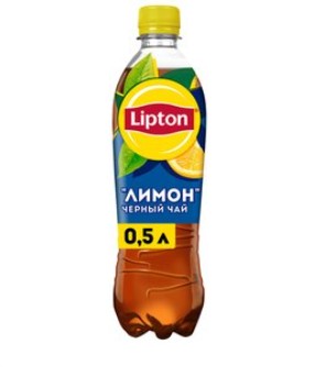 Напиток Lipton Холодный черный чай с ароматом лимона негазированный, 0.5 л