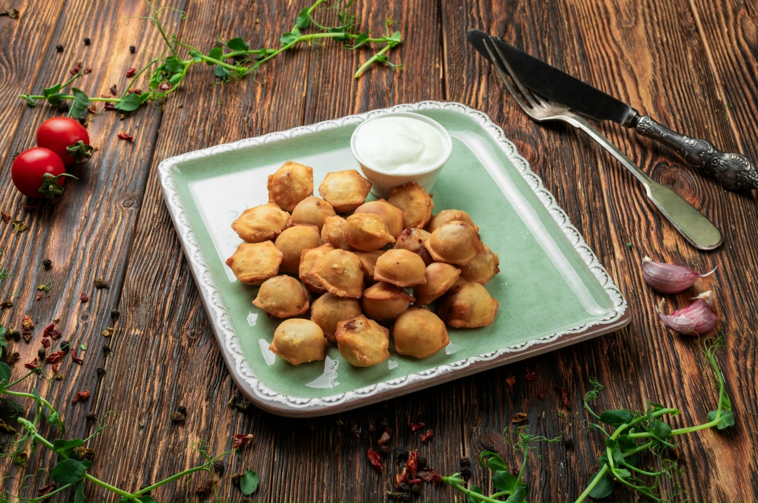 Пельмени жареные