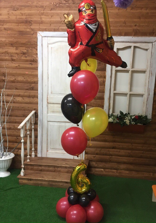 *Гелиевый фонтан Ниндзя с цифрой