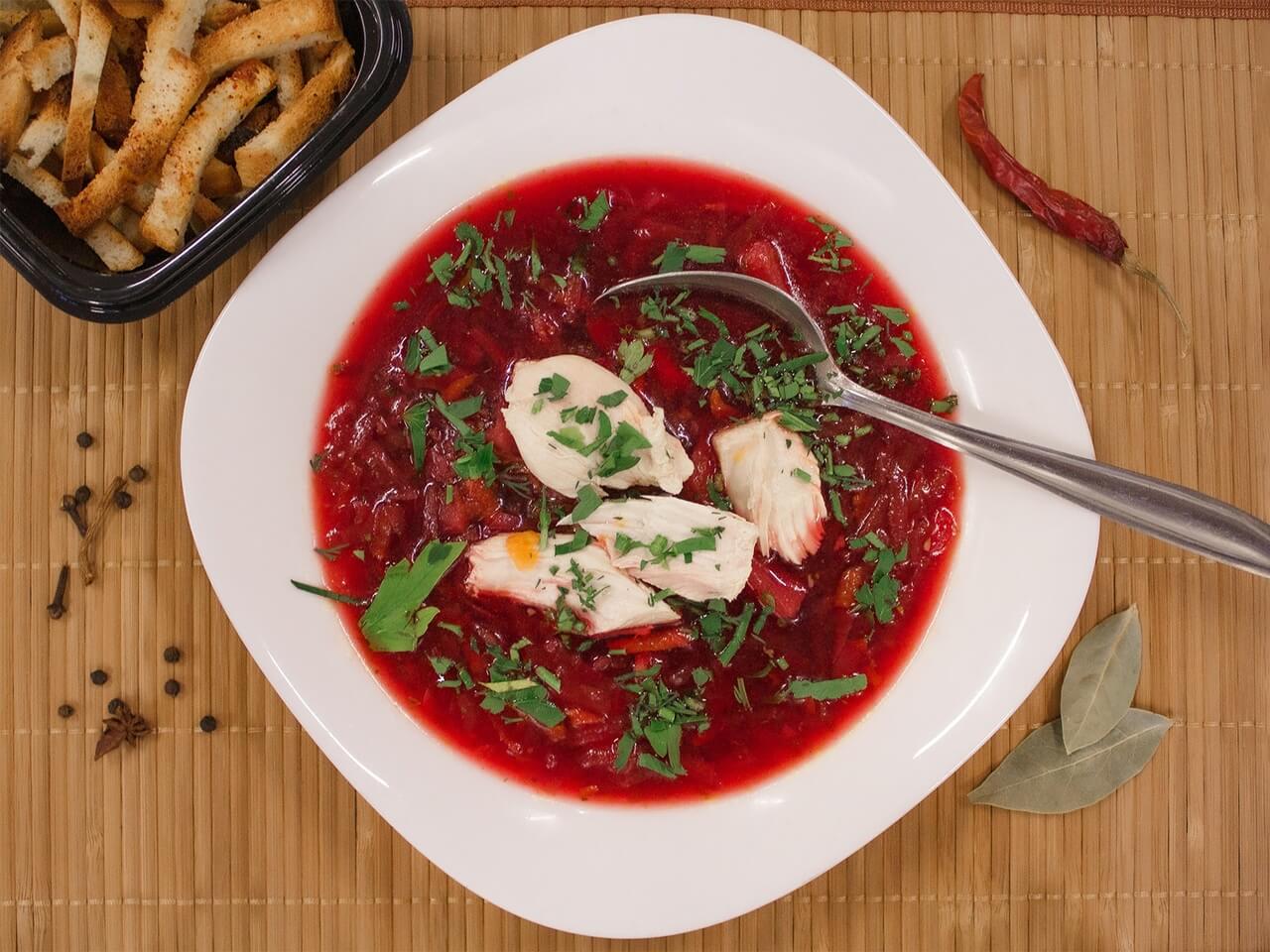 Борщ с курицей