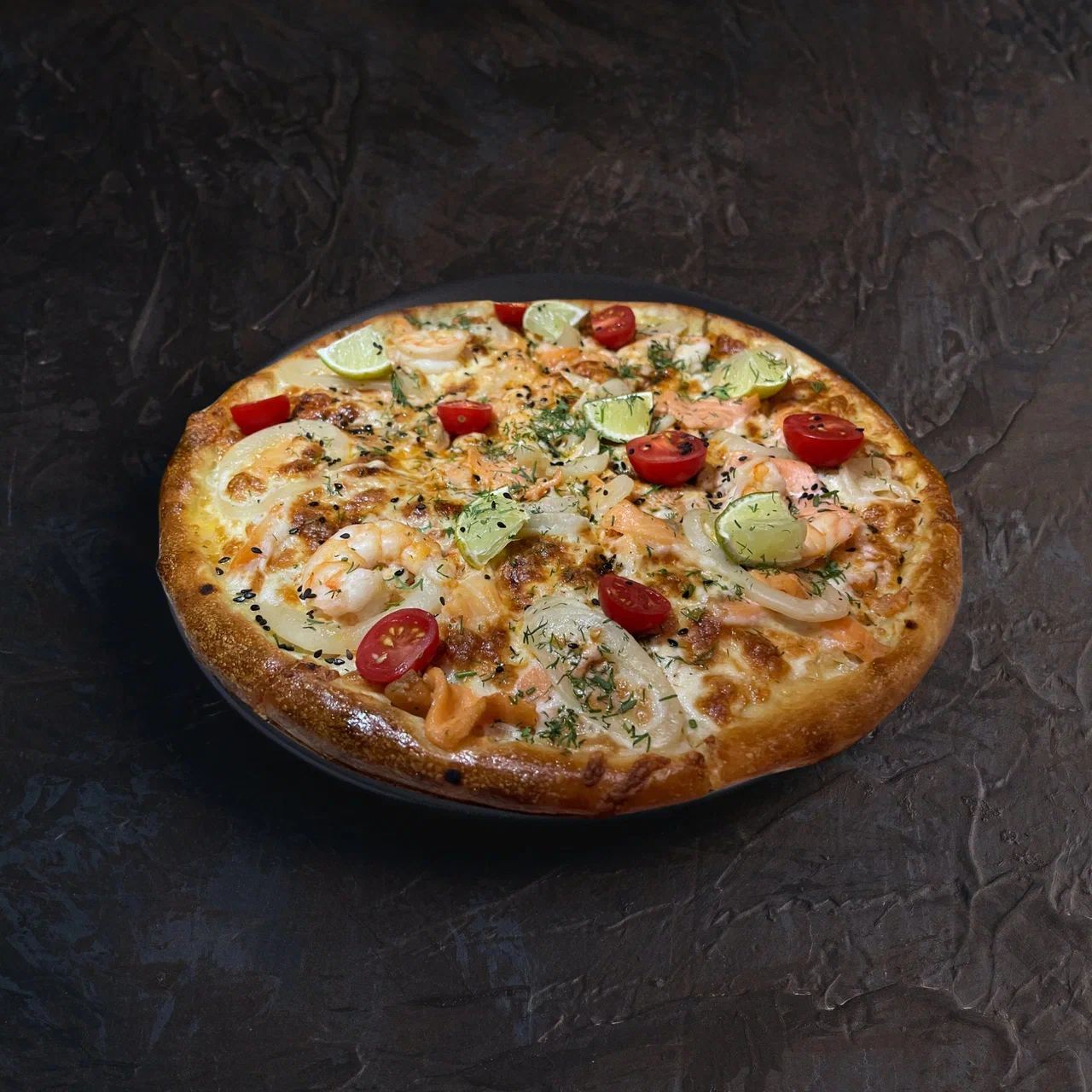 Пицца "Том Ям" с морепродуктами 30 см