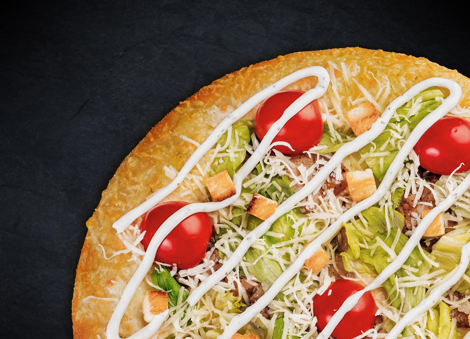 Цезарь 25 см (толстое с сыром)