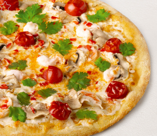 Том ям с креветками на тонком тесте 25 см