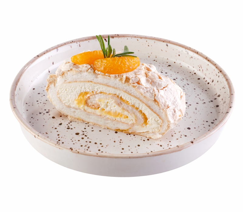 Меренговый рулет с мандарином