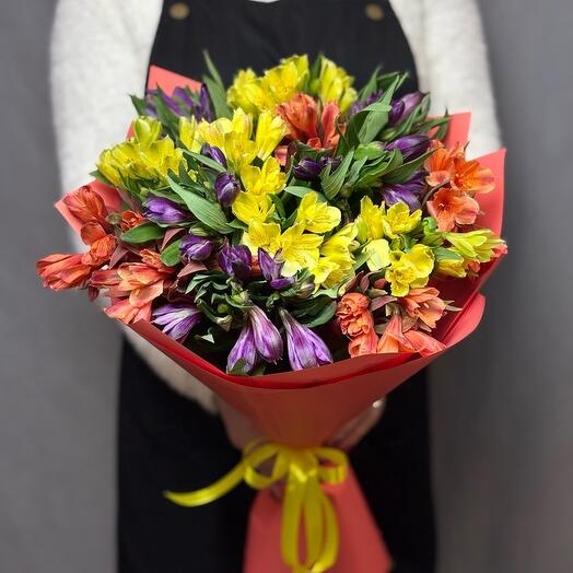 Монобукет из альстромерий микс