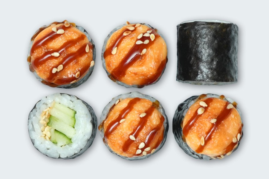 Запеченный маки с огурцом