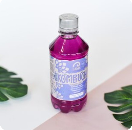 Комбуча Lava на зеленом чае (Лемонграсс, лаванда, цветы клитории)