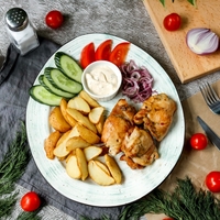 Комплексный обед с куриным шашлыком