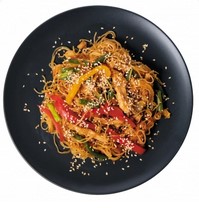 Фунчоза с овощ в соусе терияки с курицей