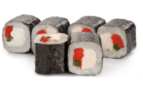 Мини ролл с сыром и икрой масаго