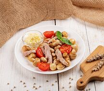 Кингшамп со свининой Соус сливочный