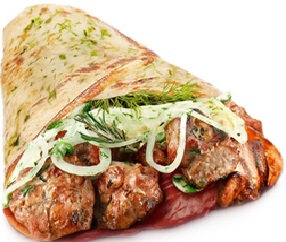 Блин с шашлыком 