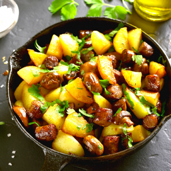Жареный картофель с грибами