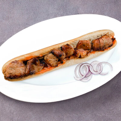 Шашлык из свинины в булке