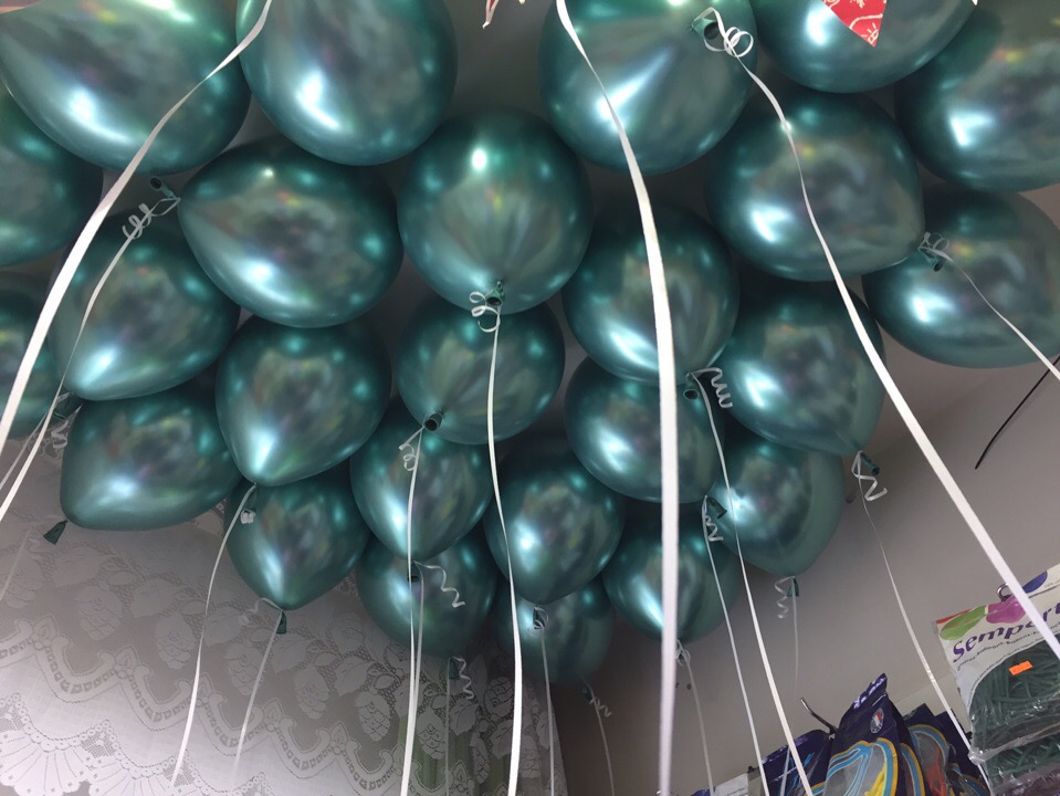 Гелиевые шары зеленый хром