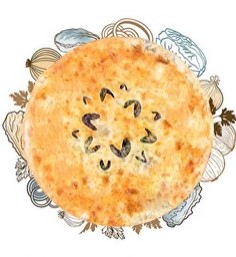 Пирог осет. с капустой и орехом