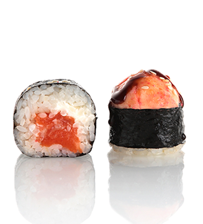 Запеченный ролл с лососем ( 8 шт)