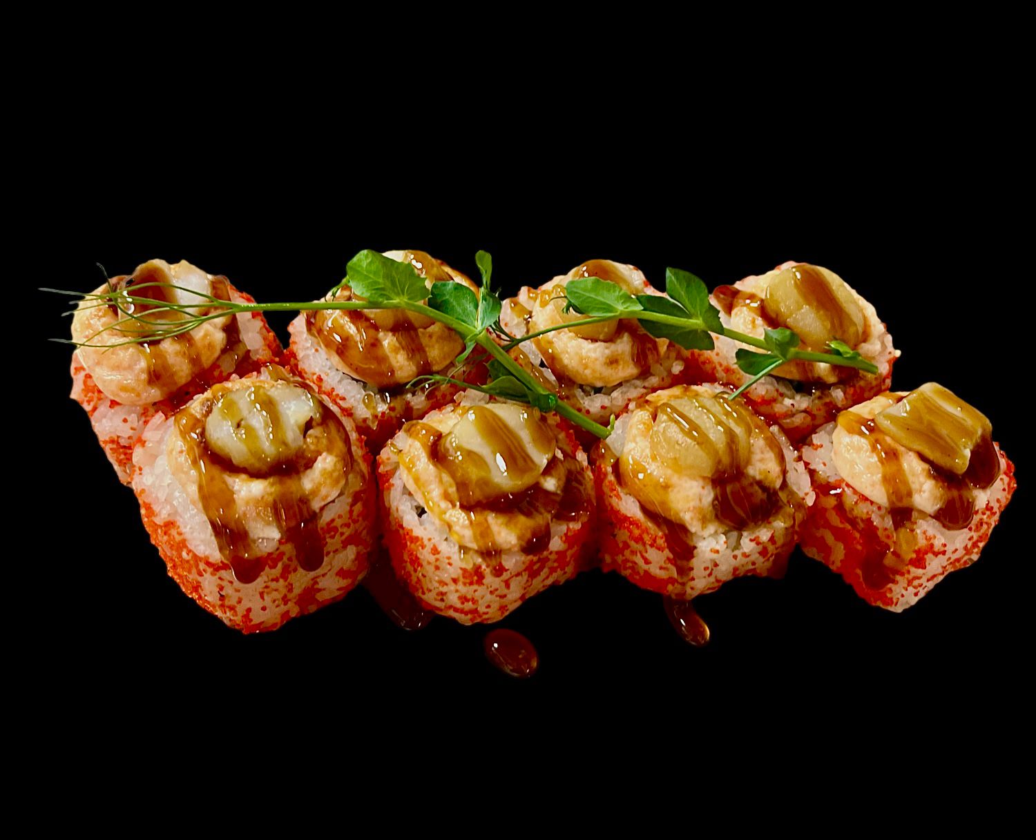 Ролл с гребешком и крабом