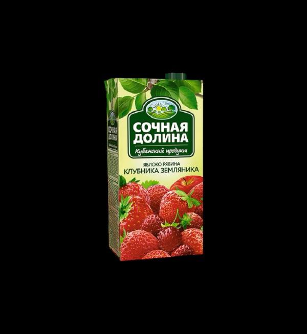 Сок"Сочная Долина" Клубника Земляника 1л