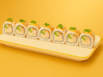 Острый ролл с гребешком